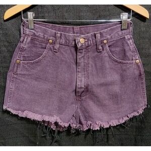 Vintage Wrangler Cut Off Shorts Festival Daisy Duke Burgundy Raw Hem‎ Western